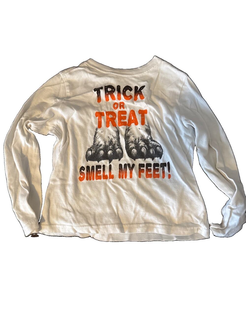 Crazy 8 Toddler Boys Trick or Treat Long Sleeve White Graphic Tee 5T
